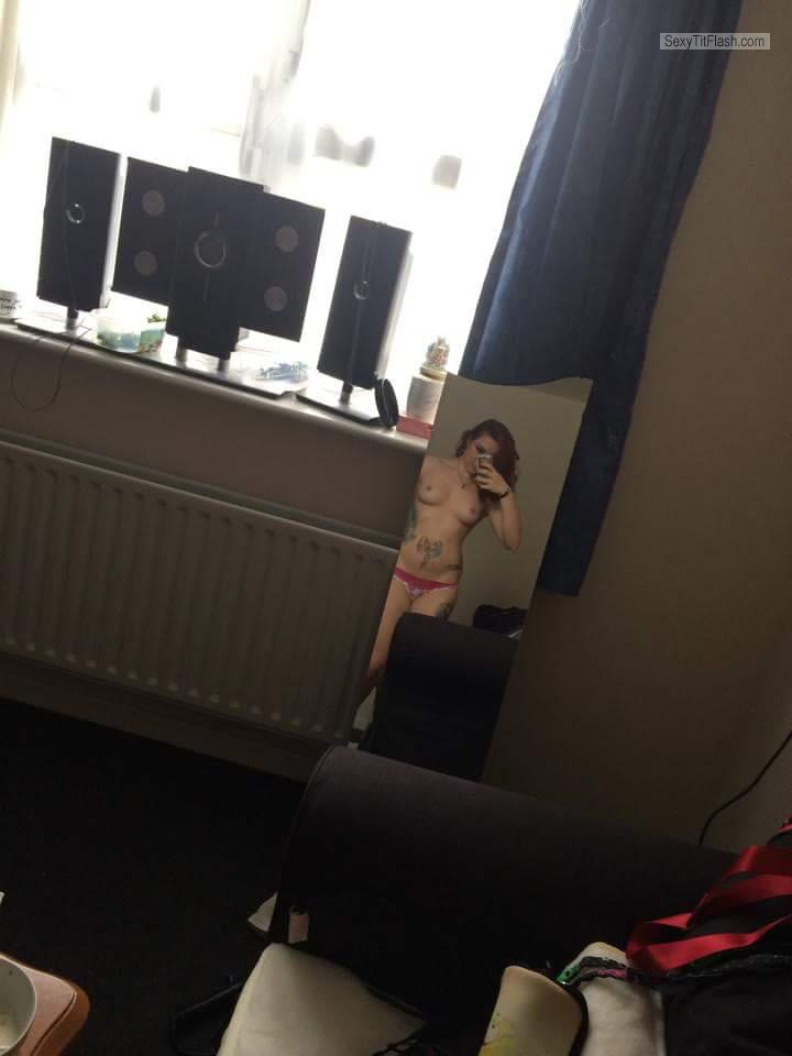 Tit Flash: My Small Tits (Selfie) - Topless Jess from United Kingdom